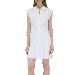 VERONICA BEARD  White Talulah Shirtdress Dress $448 Cotton Stretch Size 12 New